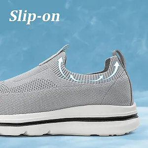 Кросівки ODCKOI Без шнурків Чоловічі Сітка Дихаючі Комфортні Легкі Спортивні для бігу synthetic.ua - Фото 1