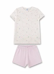 Пижама Sanetta для девочек короткая Off-White - Фото 1