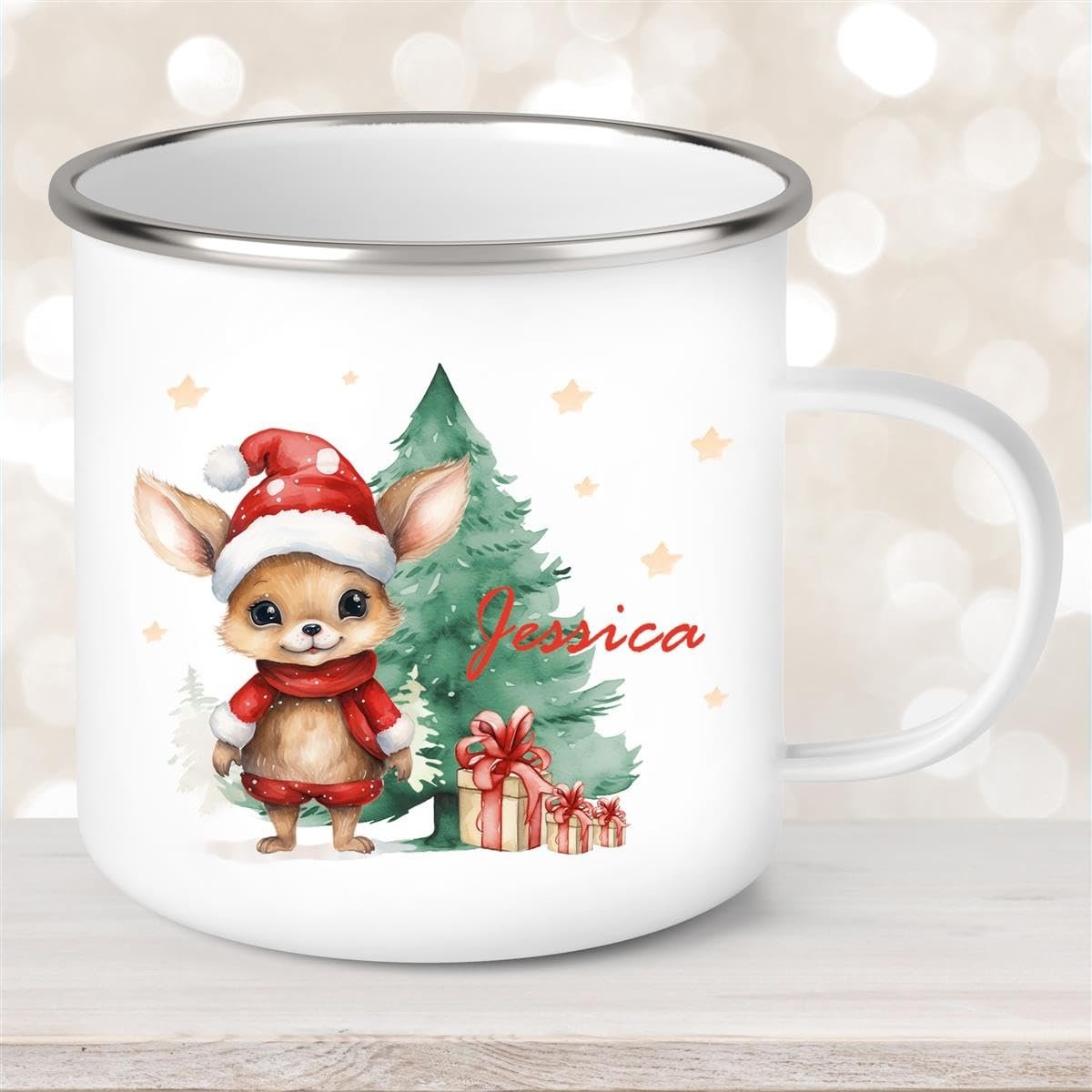 Емальована/Керамічна дитяча кружка Choice of Name Різдвяний олень Емаль, фото №2 Емальована/Керамічна дитяча кружка Choice of Name Різдвяний олень Емаль, фото №2