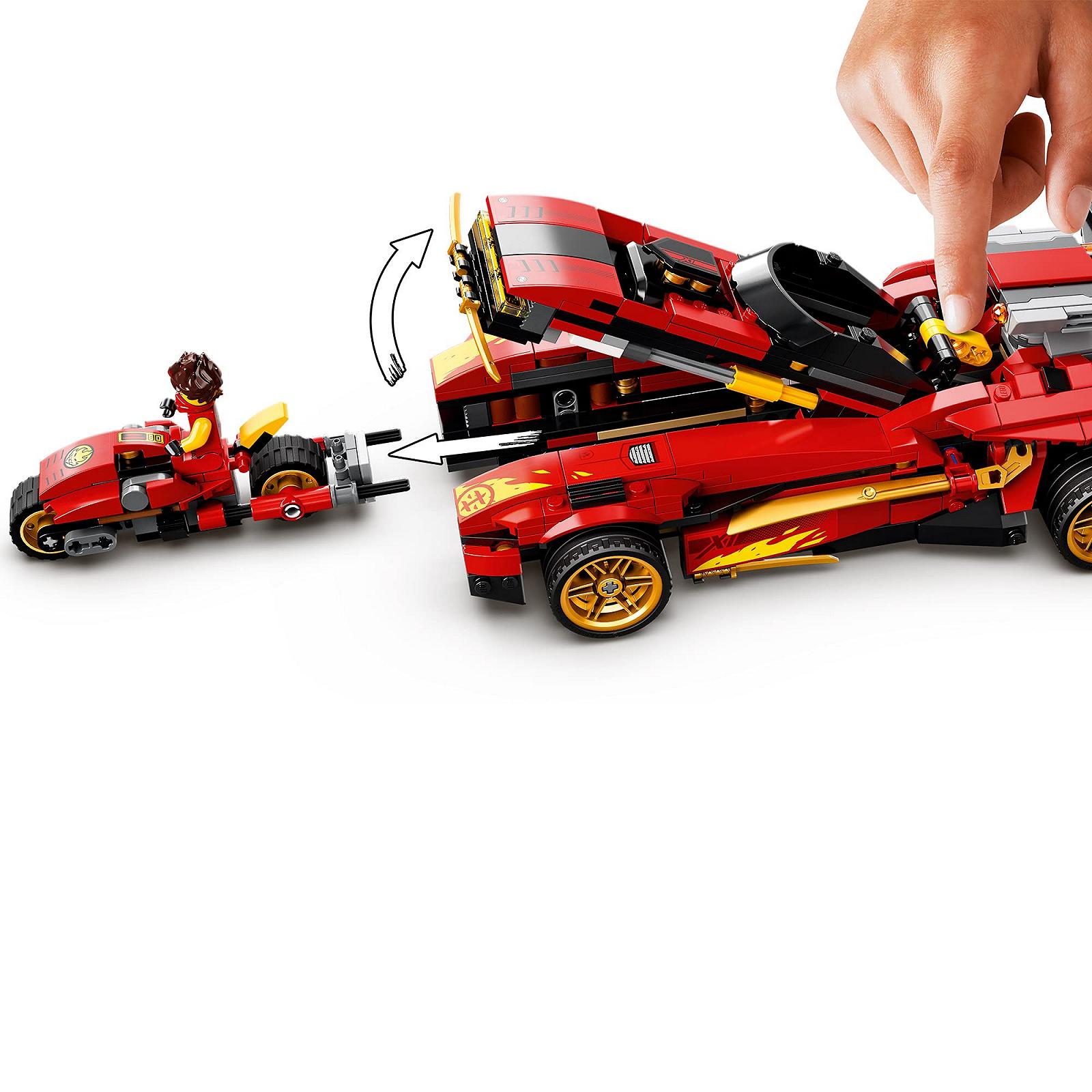 LEGO Ninjago Legacy 71737 X-1 Supercar Ніндзя і Мотоцикл з Колом як Золота Мініфігурка, фото №3