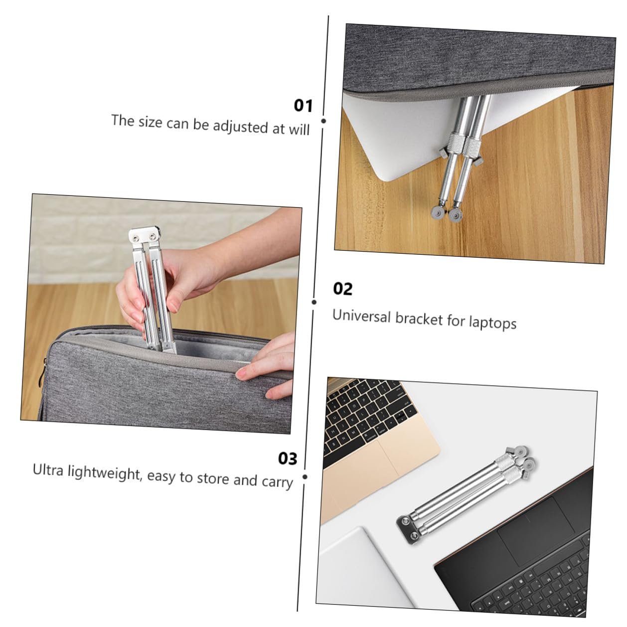 Підставка для ноутбука NOLITOY Алюмінієва Регульована Складана Легка з порожнистим дизайном для кращого розсіювання тепла, фото №7 Підставка для ноутбука NOLITOY Алюмінієва Регульована Складана Легка з порожнистим дизайном для кращого розсіювання тепла, фото №7