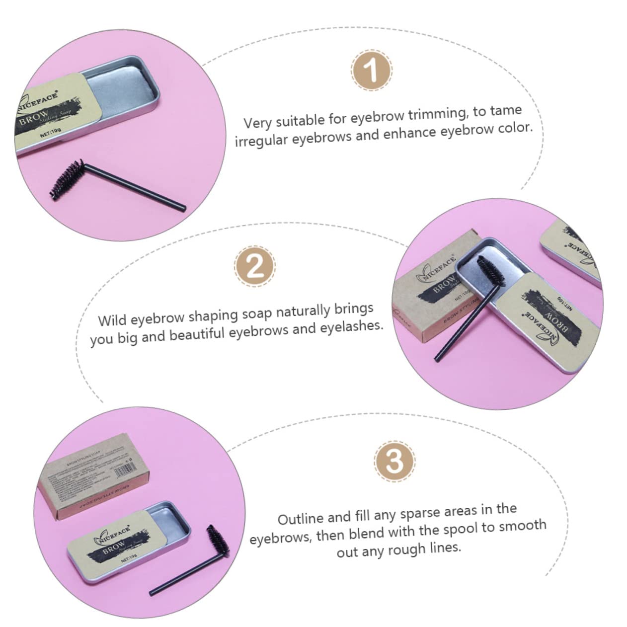 Набір FRCOLOR Eyebrow Soap Make-Up Box 2 шт Натуральне мило віск для брів для формування брів крем для укладання брів, фото №7