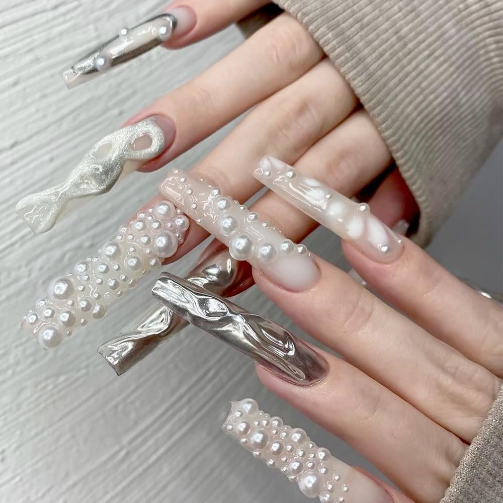 Набор для дизайна ногтей 3D Белые Жемчужины Круглые и Полукруглые Жемчужины, фото №5 Набор для дизайна ногтей 3D Белые Жемчужины Круглые и Полукруглые Жемчужины, фото №5