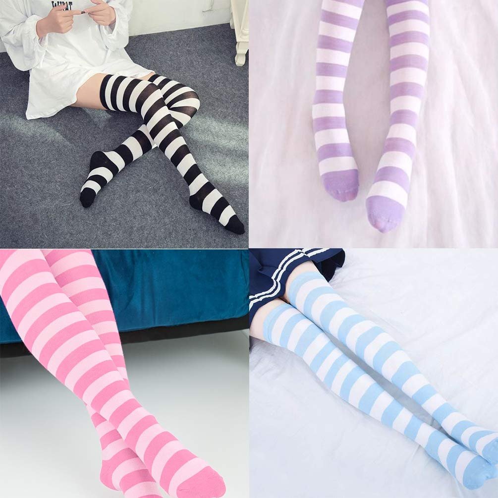 Носки DRESHOW женские Rainbow Striped Knee Socks, комплект длинных нарукавников без пальцев с отверстием для большого пальца, фото №5