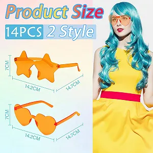 Сонцезахисні окуляри RISVOWO Набір 14 шт. Серце і зірка Різнокольорові synthetic.ua - Фото 1