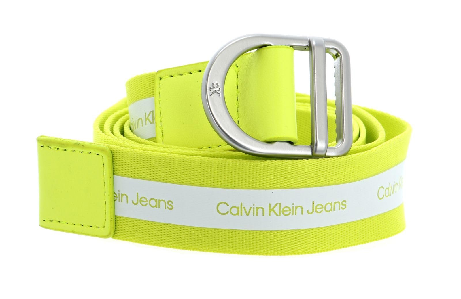 Ремень Calvin Klein CKJ Slider Rounded Slider 35 мм W80 Лимонный Лайм, лимонный лайм, фото №1