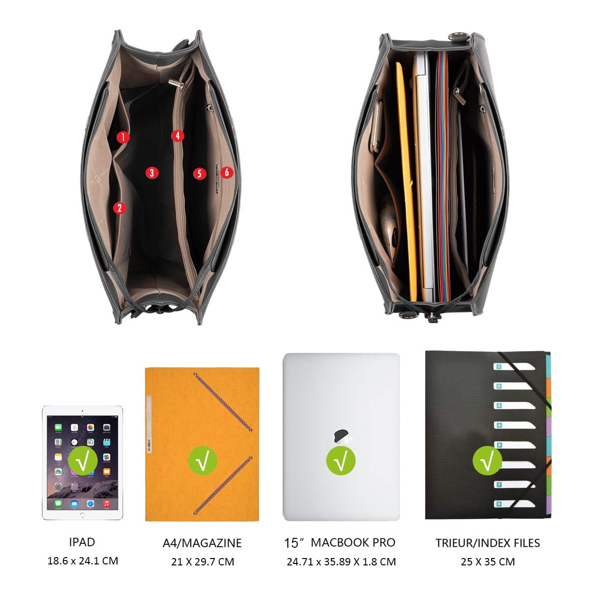 Сумка-тоут David Jones большая, женская, серая, фото №6