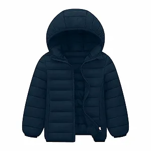 Куртка Puffer Generisch Детская зимняя тонкая Куртка с капюшоном Unisex, Легкая теплая стеганая куртка, Элегантная куртка с капюшоном, Однотонная хлопковая куртка, Зимние детские куртки - Фото 1