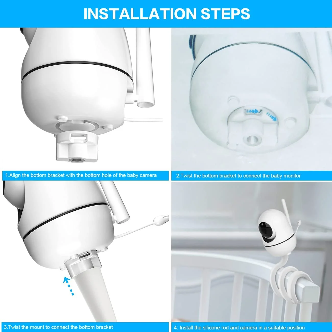Тримач для відеоняні HelloBaby Flexible HB65 HB66 HB248 ANMEATE SM935E Baby Camera Stand, фото №5