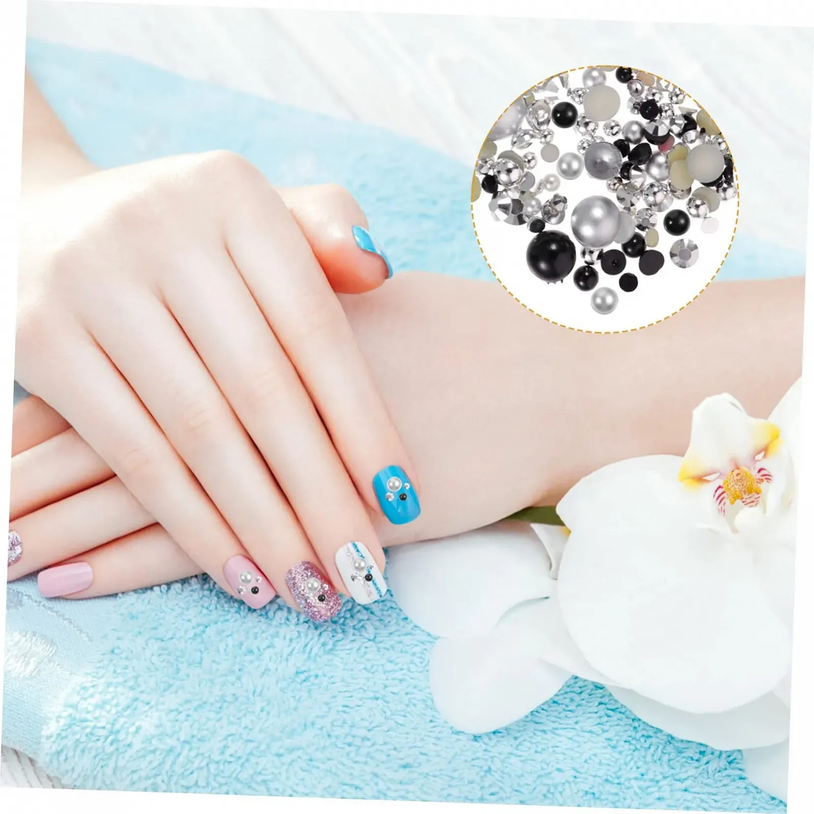 Стрази для нігтів WOONEKY з перлинами, фото №5 Стрази для нігтів WOONEKY з перлинами, фото №5