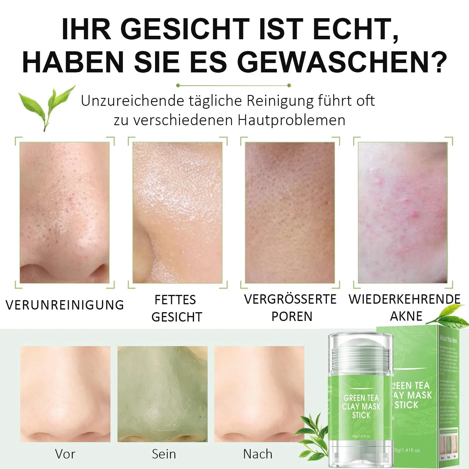 Маска-стік Глина Зелений Чай, фото №4