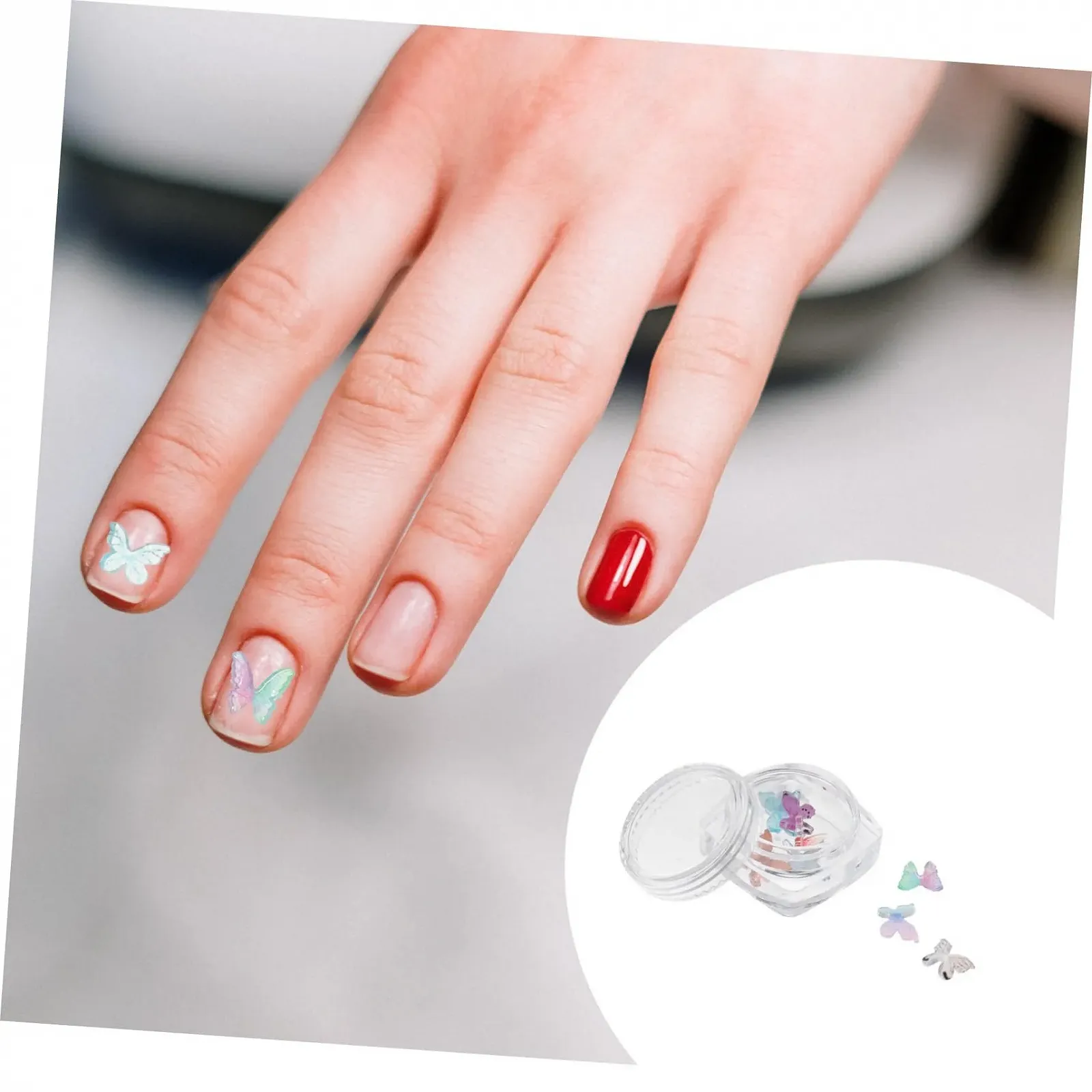 Набор украшений для ногтей Бабочки 3D Подвеска для ногтей Декор для ногтей Набор для маникюра Смола, 40 шт, фото №6