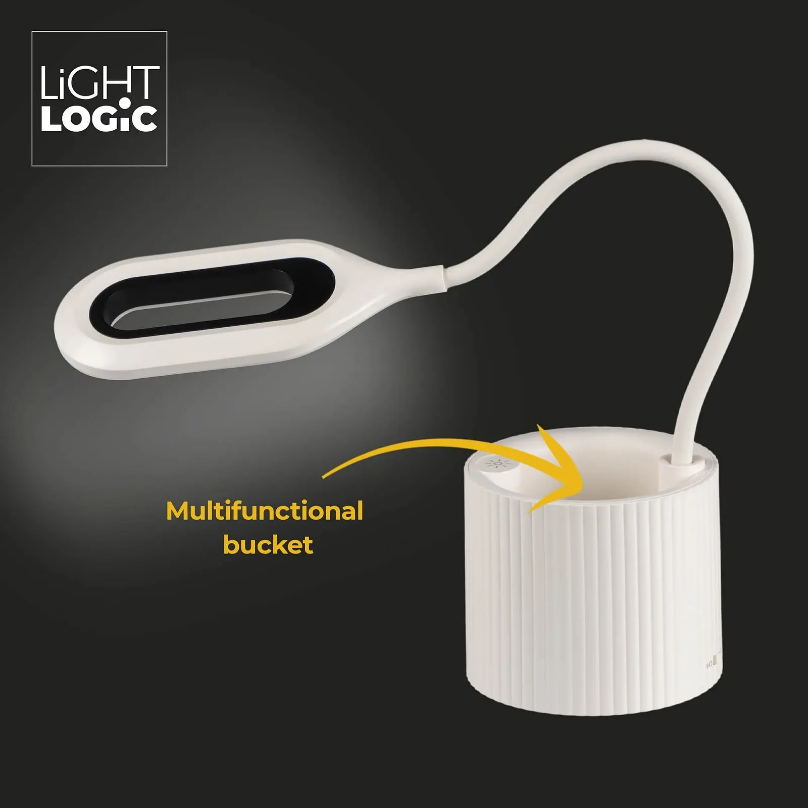 Настільна лампа LightLogic LL LANKI DIM CCT W Акумуляторна з органайзером Біла, фото №3