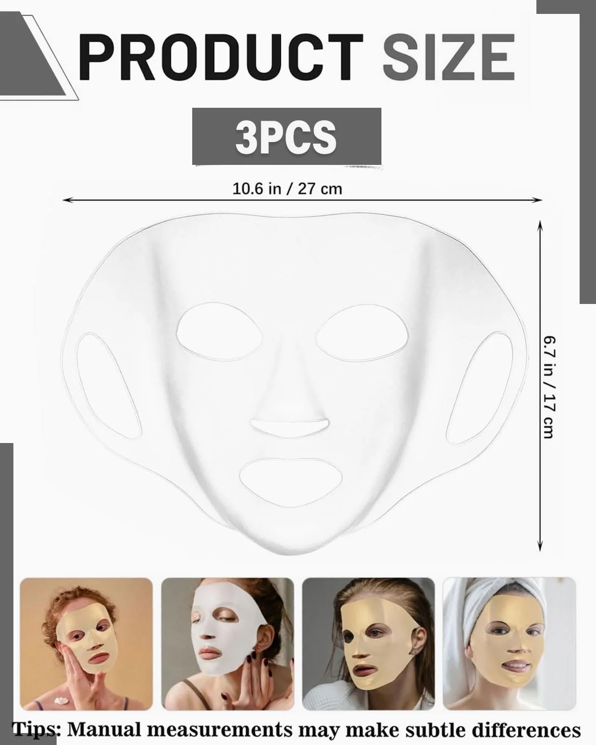 Силіконова маска TPZORJX 3 шт. Силіконова маска для обличчя Багаторазова силіконова маска для обличчя, фото №2