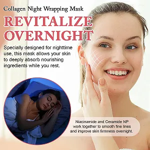 Ночная маска для лица с коллагеном, 75 мл, улучшает состояние кожи, восстанавливает упругость, корейский уход за кожей (2 шт.) synthetic.ua - Фото 1