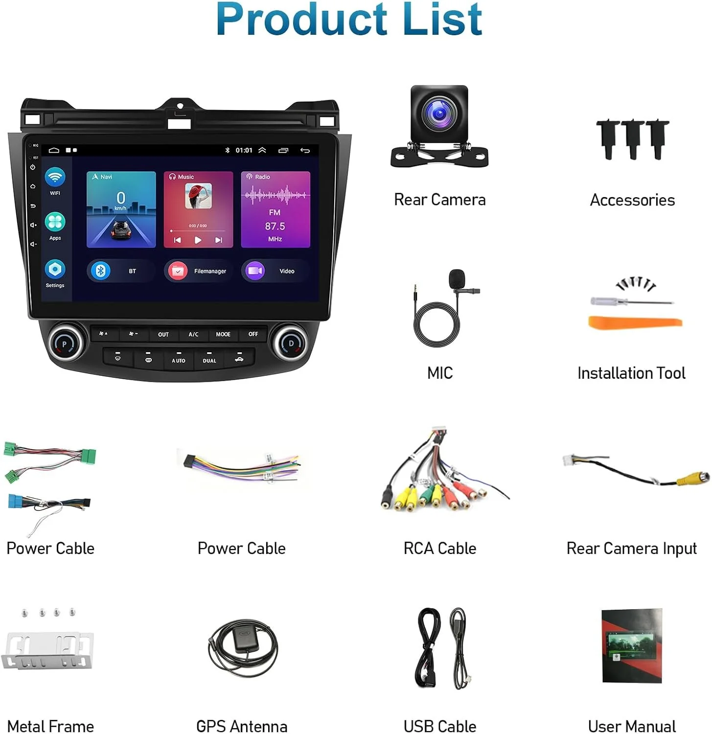 Штатная автомагнитола Podofo для Honda Accord 2003-2007 / 10.1" / Сенсорная / 2/64Гб / Android 13 / Apple CarPlay / Android Auto / Bluetooth / WI-FI / GPS / USB, фото №7