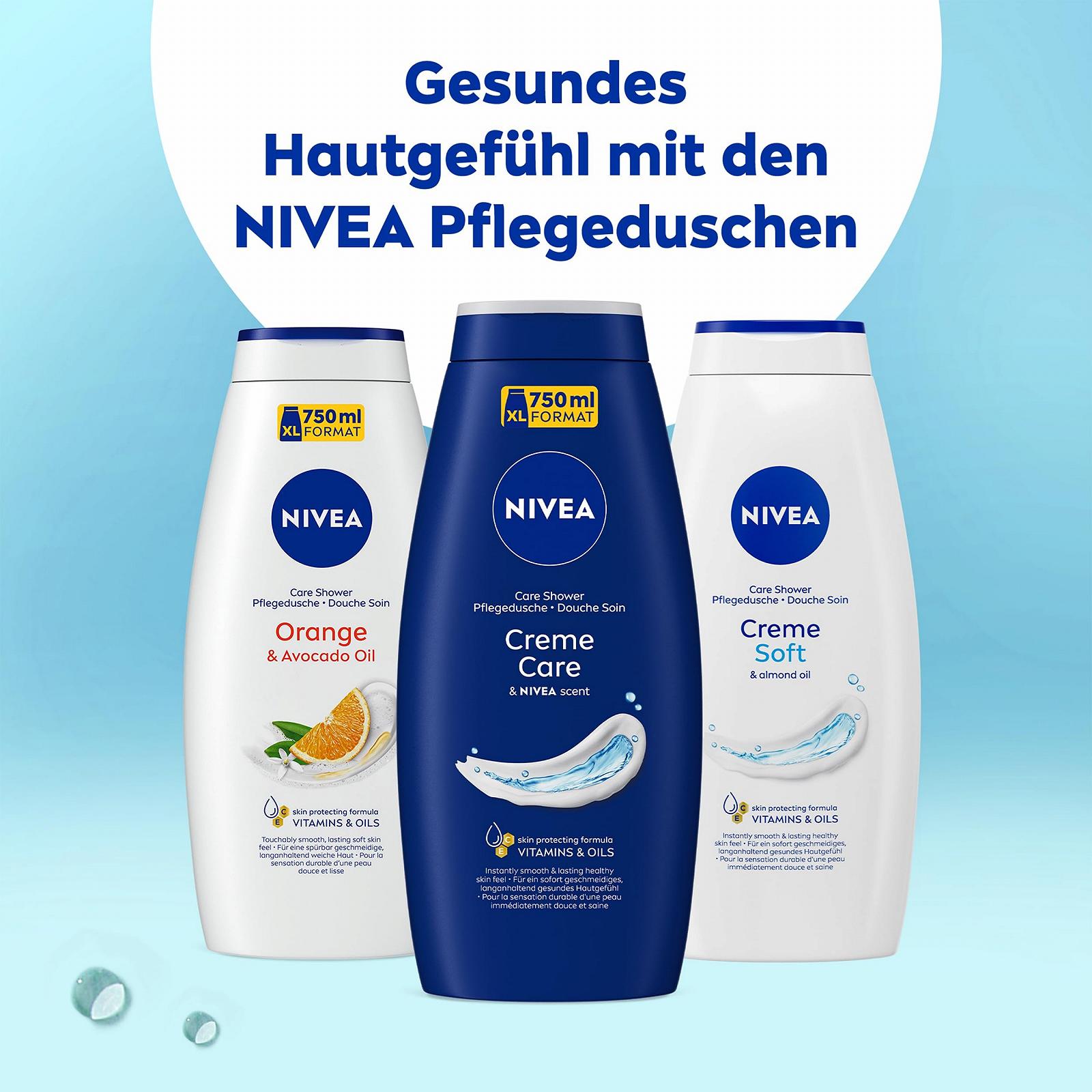 Гель для душа NIVEA Creme Care увлажняющий с витаминами и маслами 750 мл, фото №6