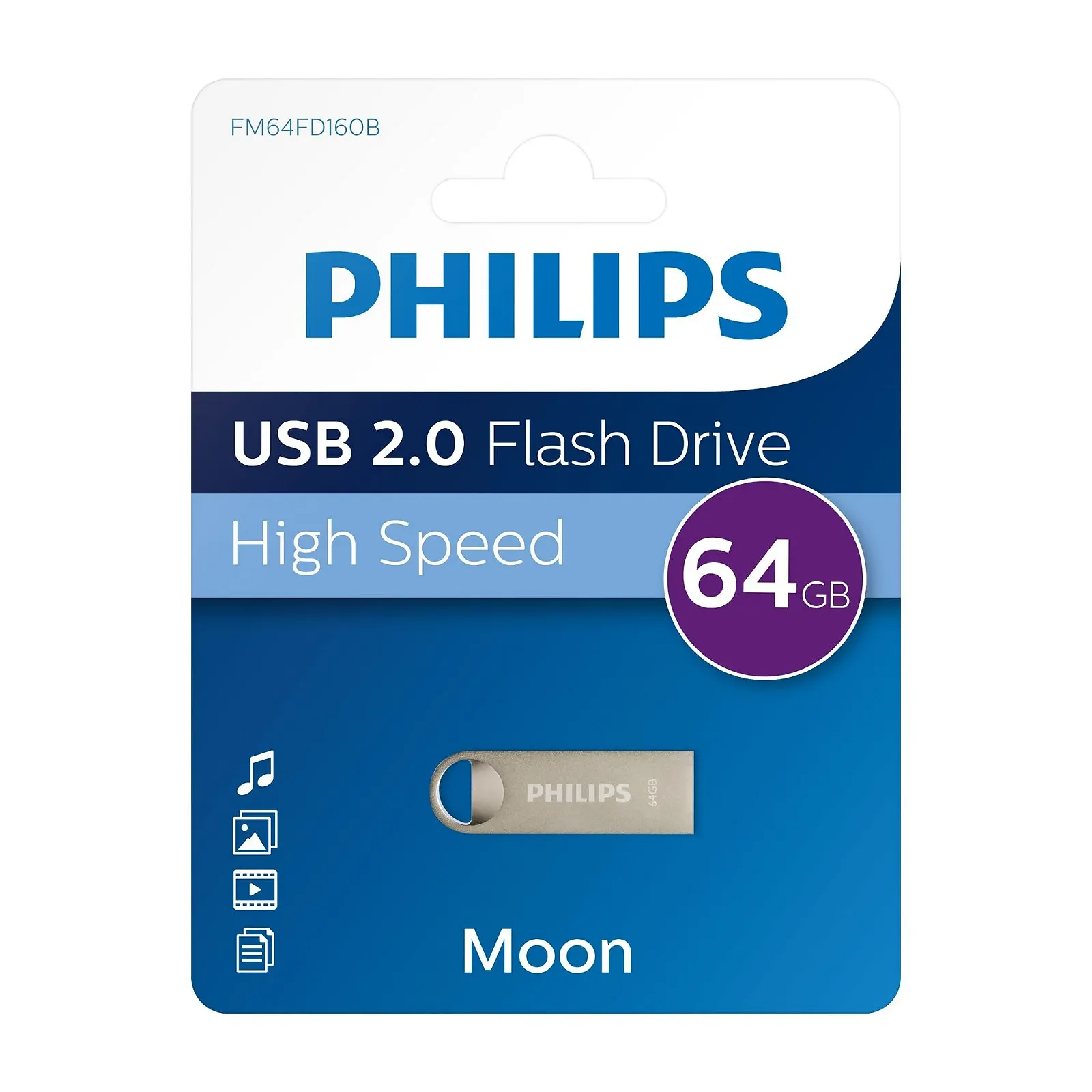USB-накопичувач Philips Moon Edition High Speed 2.0 64 GB Сріблястий, фото №2 USB-накопичувач Philips Moon Edition High Speed 2.0 64 GB Сріблястий, фото №2
