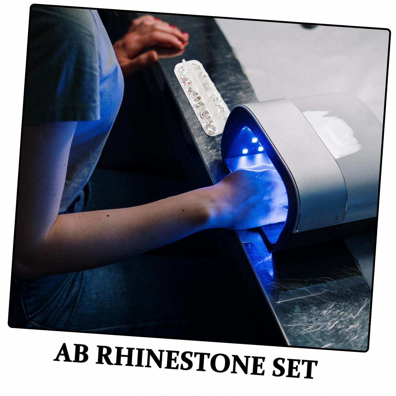 Набор для дизайна ногтей Tofficu, 120 шт. AB кристаллов с плоской задней стенкой, набор форм, фото №3