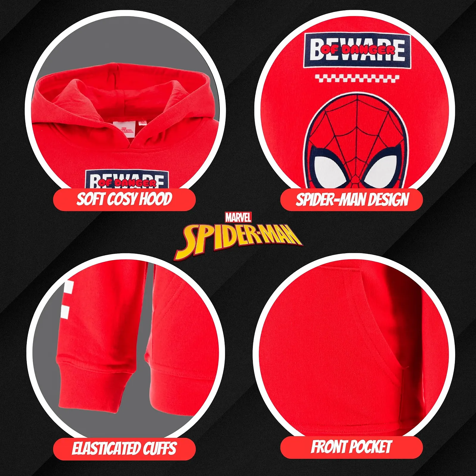 Худі Marvel Людина-павук для хлопчиків, дитяча толстовка, фото №5