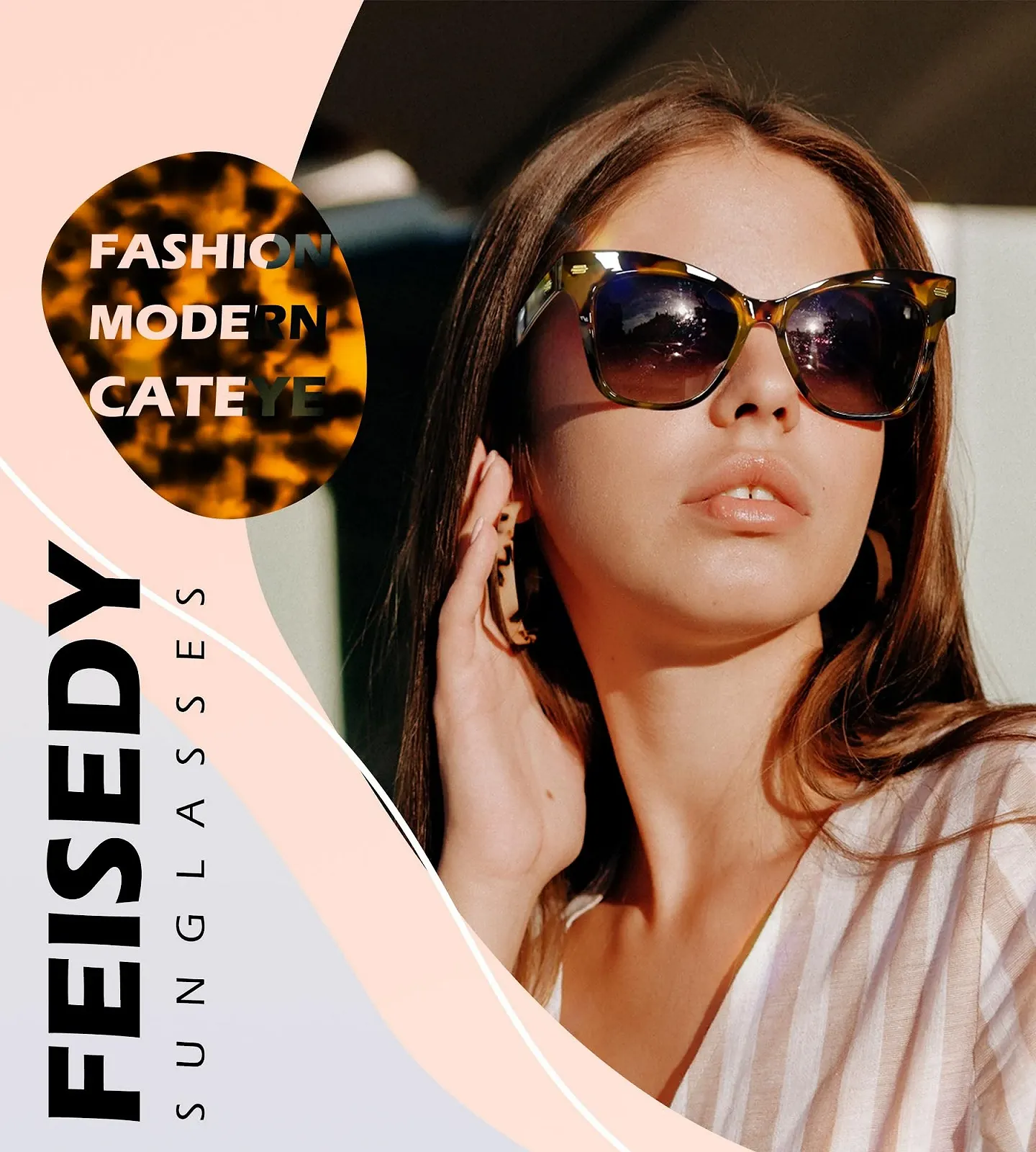 Сонцезахисні окуляри Котяче око FEISEDY B0009 Ретро Поляризовані Жіночі Вінтажні, фото №2 Сонцезахисні окуляри Котяче око FEISEDY B0009 Ретро Поляризовані Жіночі Вінтажні, фото №2