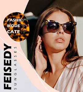 Сонцезахисні окуляри Котяче око FEISEDY B0009 Ретро Поляризовані Жіночі Вінтажні synthetic.ua - Фото 1