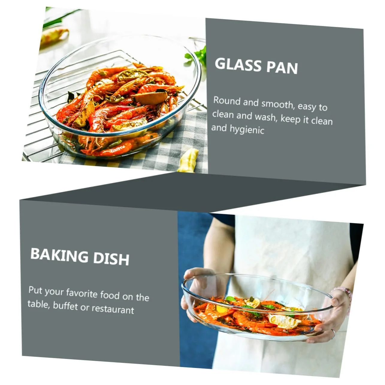 Форма для запікання овальна SOLUSTRE прозора, термостійка, для мікрохвильової печі, фото №8