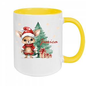 Чашка Keramik з оленятком і ялинкою, з можливістю персоналізації імені - Фото 1