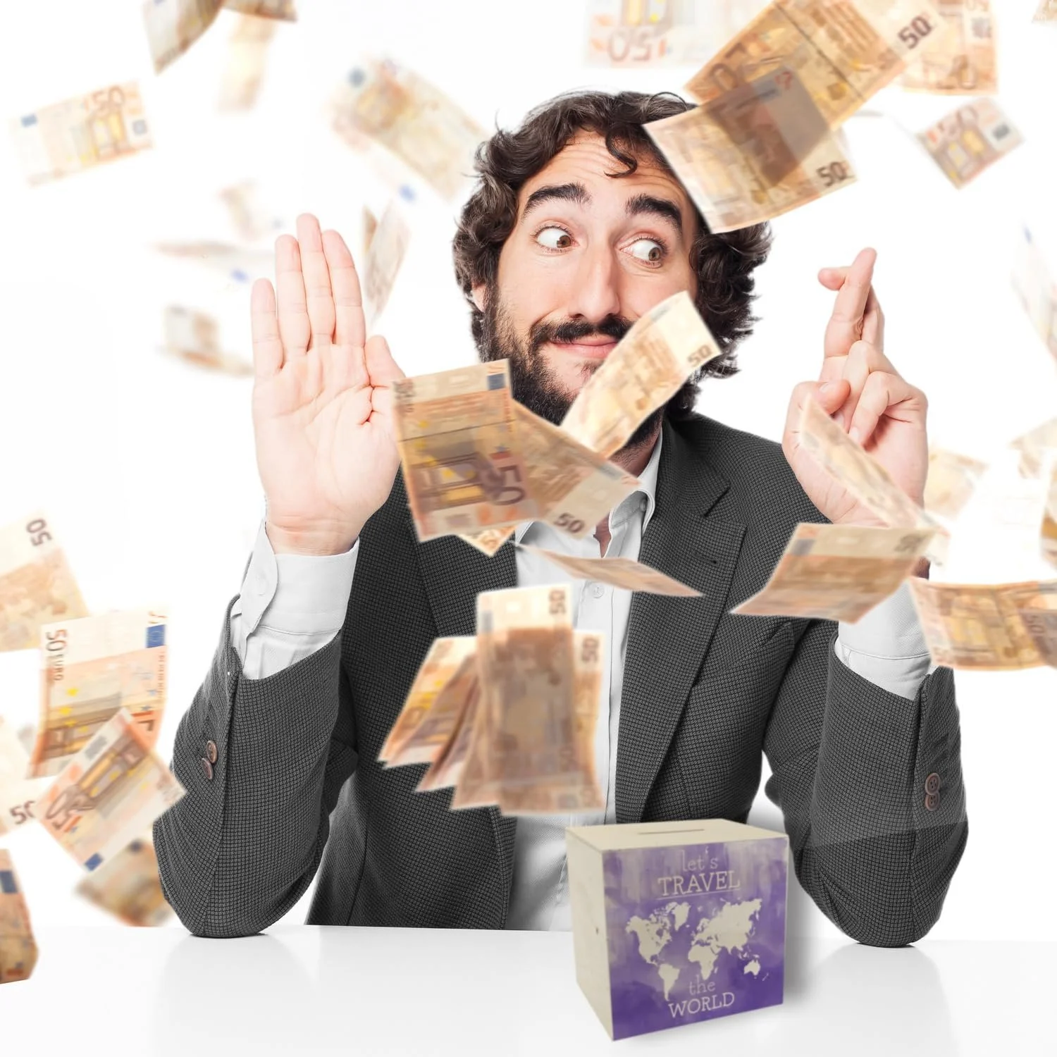 Скарбничка Let's Travel The World дерев'яна з картою світу, фото №7