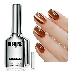 Гель-лак Vishine Котяче око Ефект льоду Голографічні блискітки Прозорий 16 мл MY403 - Фото 1