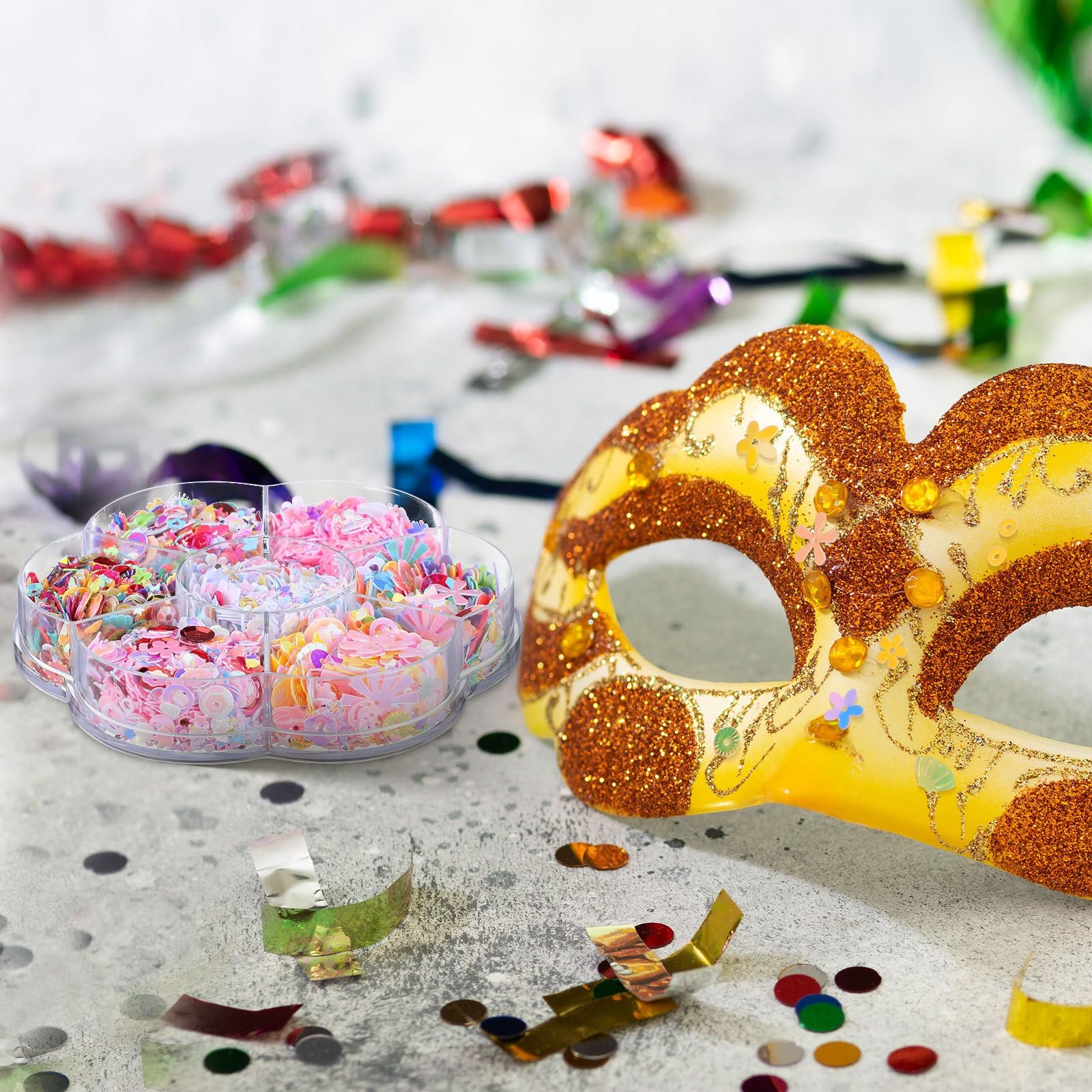 Блестки Рассыпчатые для рукоделия Плоские блестки с ярким светоотражением Разноцветные ювелирные бусинки для шитья Вышивка DIY Одежда Ногтевой дизайн, фото №7