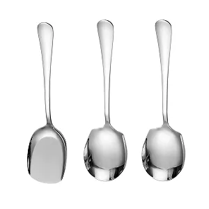 Ложка сервировочная из нержавеющей стали Серебристый, набор из 3 штук - Фото 1