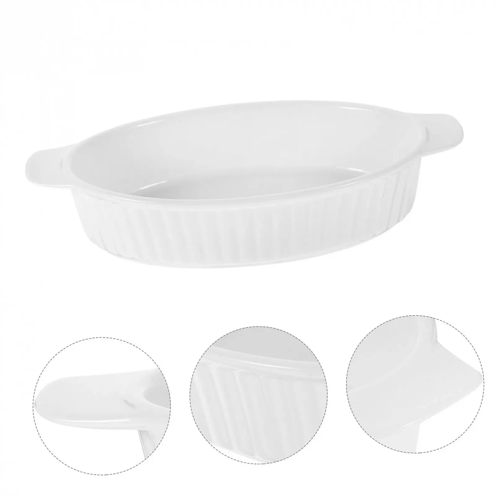 Форма для запекания Toyvian керамическая с двойными ручками термостойкая антискользящая, фото №3