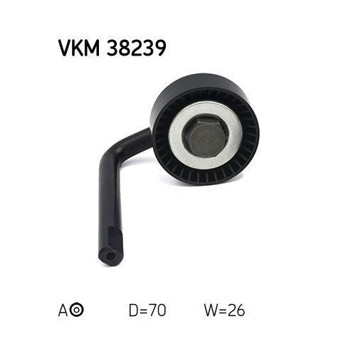 Натягувач ременя, поліклиновий ремінь SKF VKM 38239 для BMW задній правий передній, фото №2