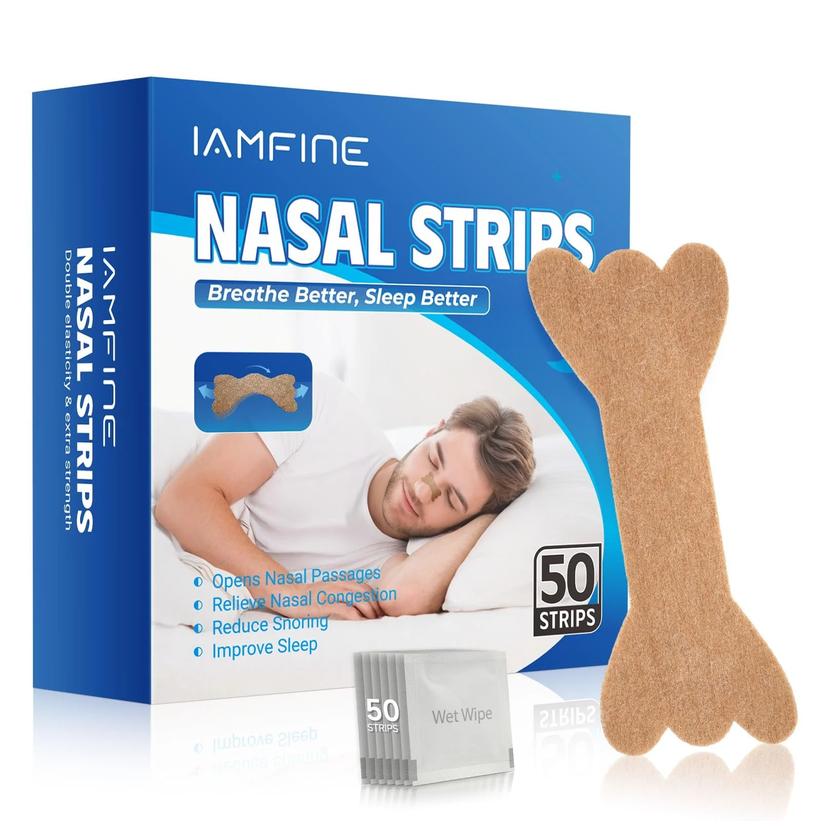 Назальні смужки NoName Проти Хропіння 50 шт, фото №1