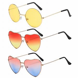 Сонцезахисні окуляри Жіночі у формі серця Ретро Жовтий - Фото 1