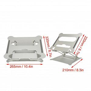 Підставка для ноутбука портативна регульована кут нахилу алюмінієвий сплав охолодження срібляста synthetic.ua - Фото 1