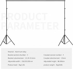 Система поддержки фоновых стойок Neewer 2.6M x 3M Черная - Фото 1