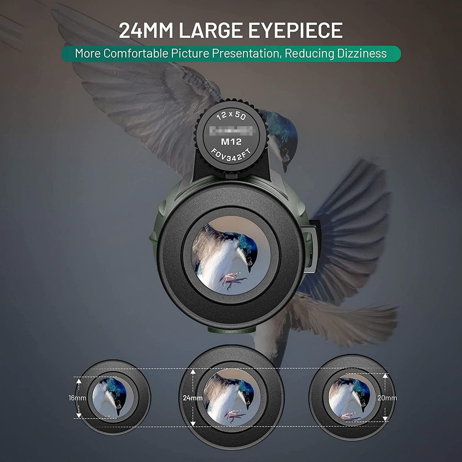 Монокуляр QHYTL 12×50 IPX7 BAK4 HD з тримачем для телефону і штативом, фото №5