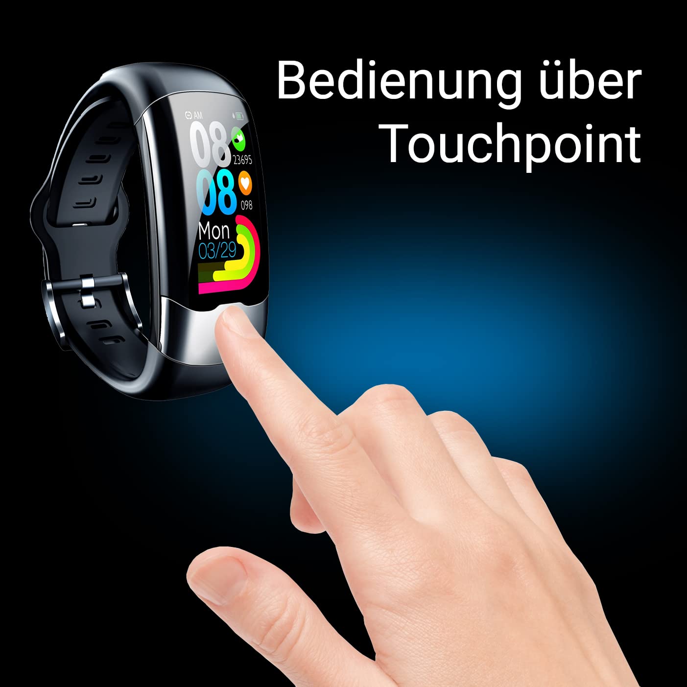 Фітнес годинник XORO SMW 10 Bluetooth ECG вимірювання пульсу артеріального тиску кисню дистанції кроків калорій, фото №2