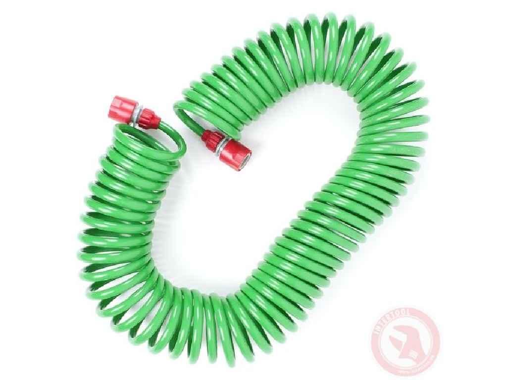 Шланг спіральний 15м з конекторами GE-4002 ТМ INTERTOOL, фото №1 Шланг спіральний 15м з конекторами GE-4002 ТМ INTERTOOL, фото №1