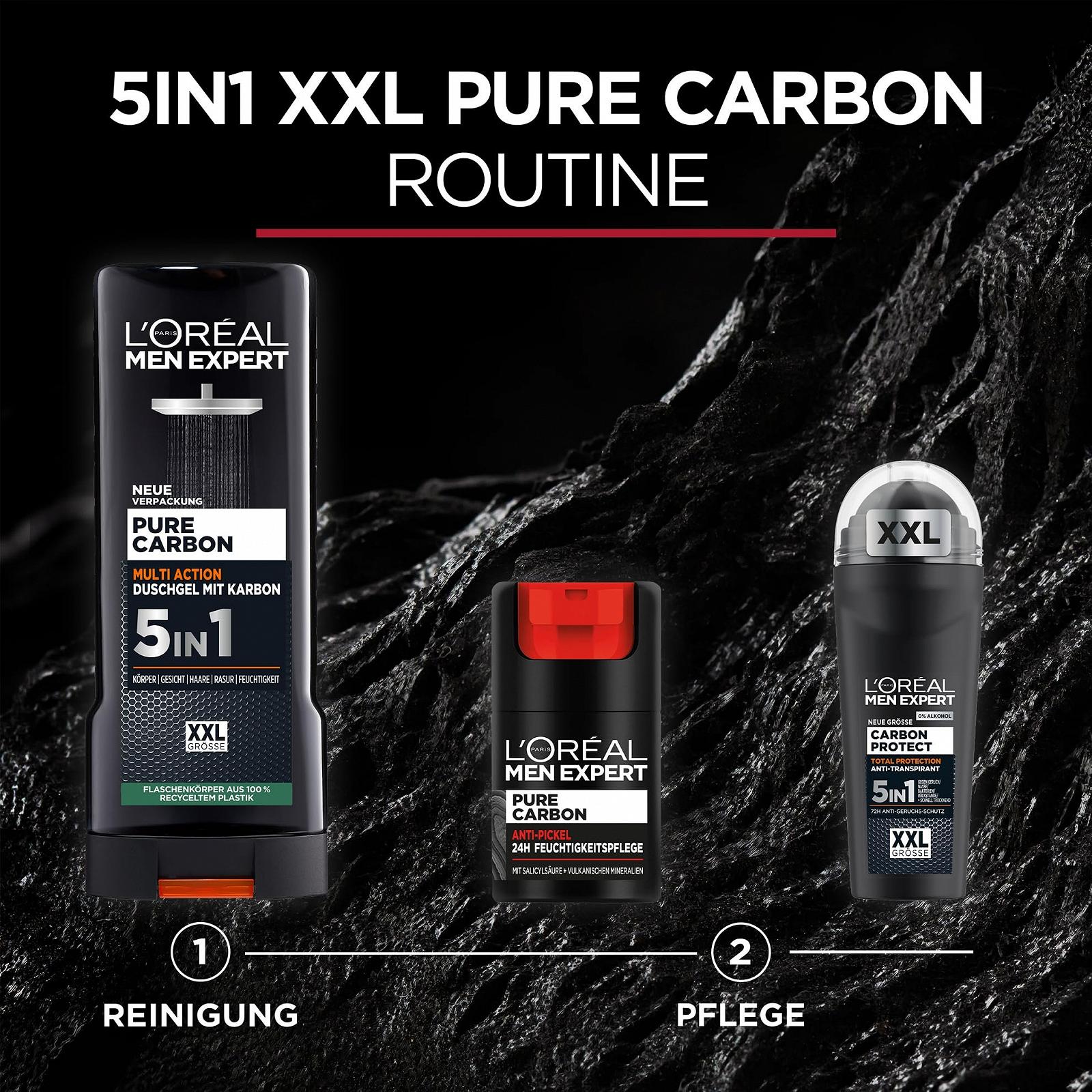 Гель для душа L'Oréal Paris Men Expert Carbon Clean для лица, тела и волос мужской пряный аромат 2 х 300 мл, фото №6