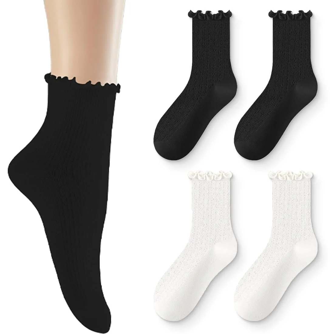 Шкарпетки Жіночі з оборками М'які, 2 пари, фото №1