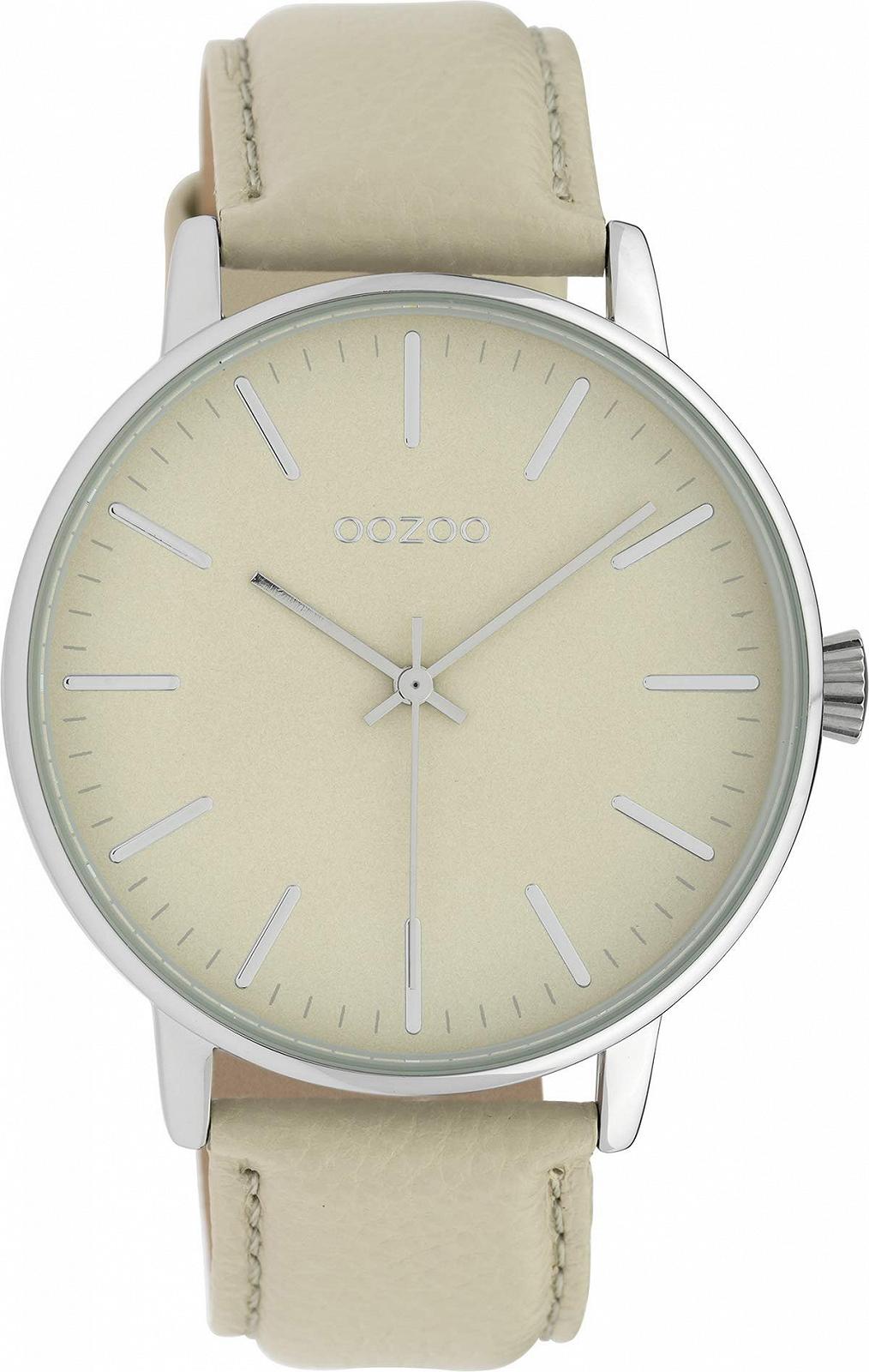 Женские часы Oozoo C10041 Кожаный ремешок 42 мм Бежевый / Бежевый, Черный-черный, Ремешок., фото №1
