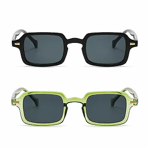 Солнцезащитные очки Квадратные Винтажные LJCZKA для Мужчин и Женщин synthetic.ua - Фото 1