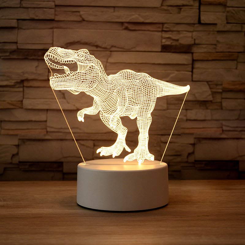 Нічний світильник динозавр Тиранозавр Рекс 3Д лампа акриловий нічник декоративні прикраси 19см, фото №3