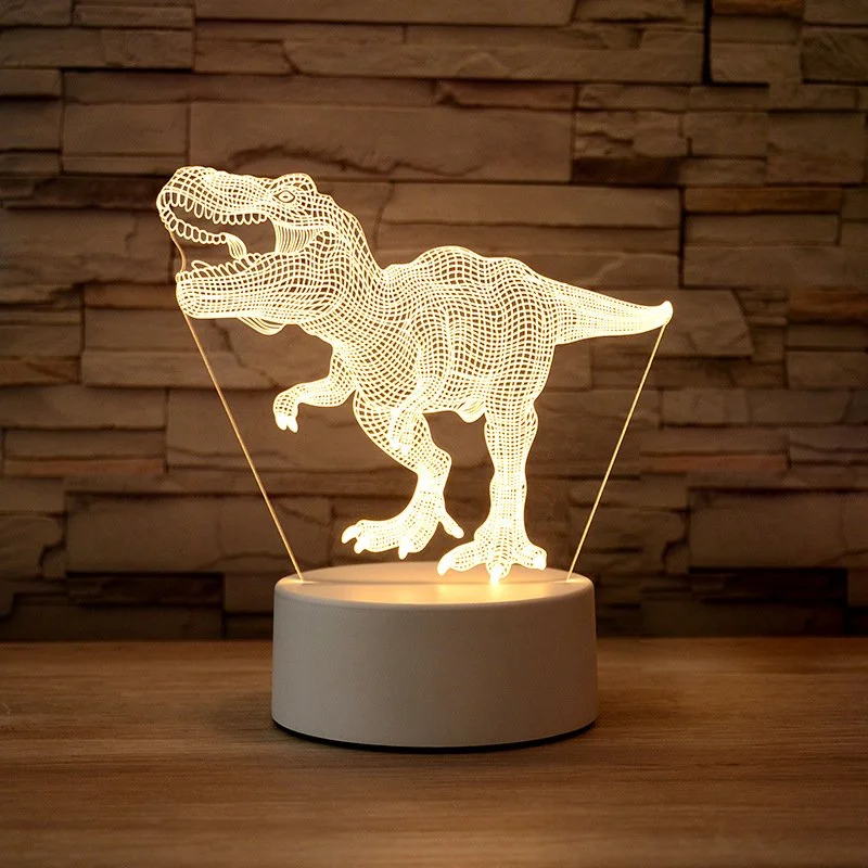 Нічник у вигляді динозавра, акриловий нічник 19 см, фото №2