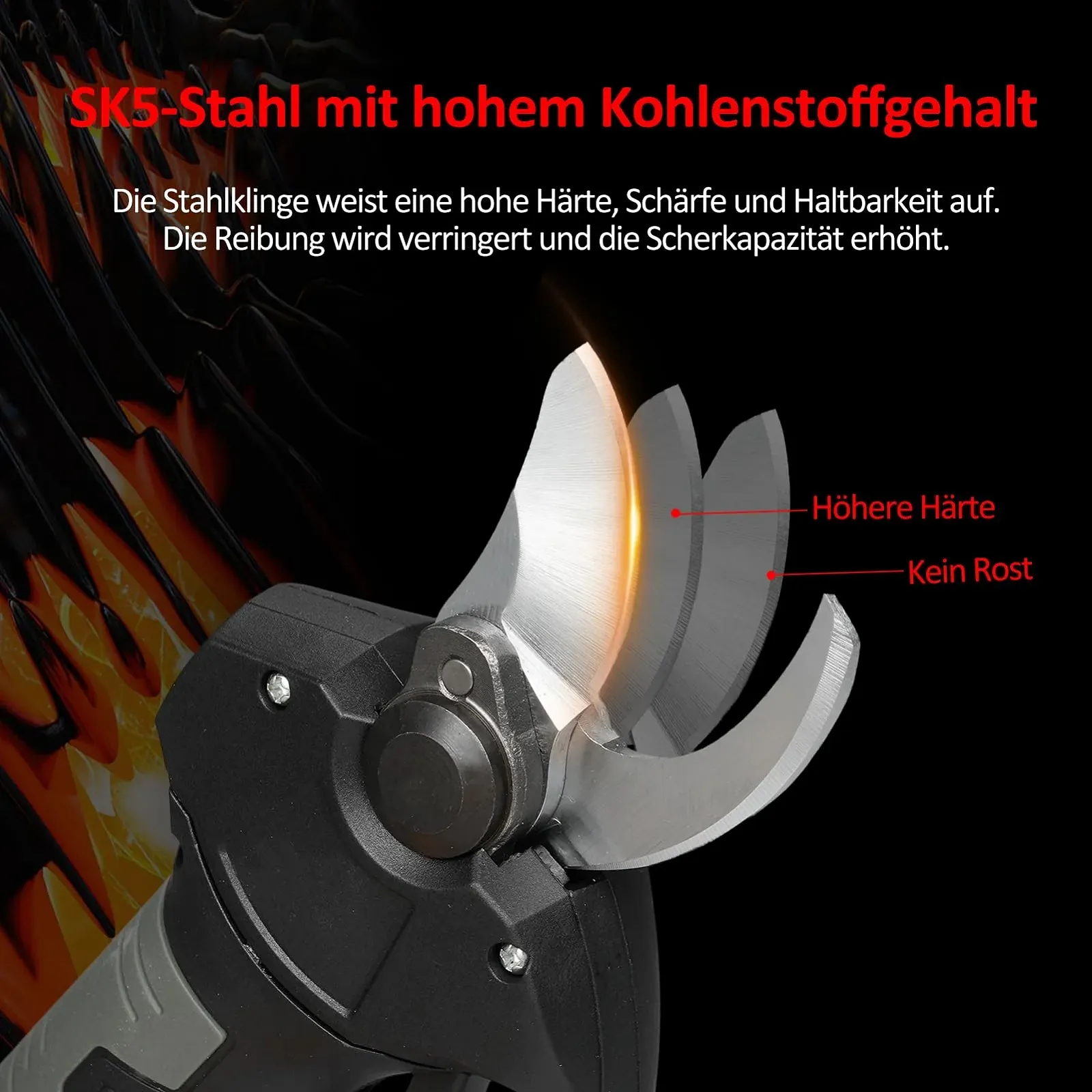 Секатор Hancaner електричний, 21 В, з сумкою для перенесення, акумулятор 2000 мАг, діаметр різання 30 мм, фото №3