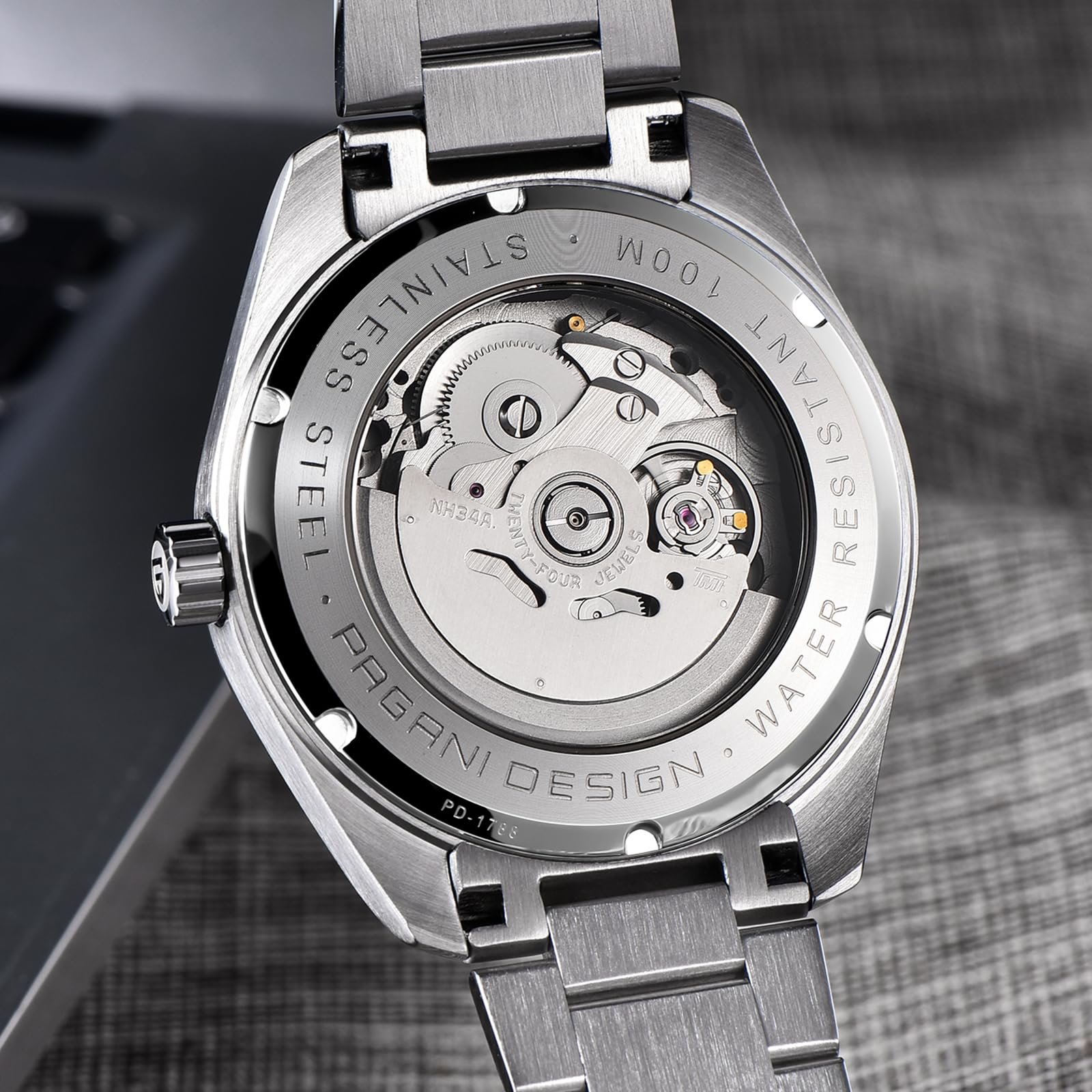 Годинник Pagani Design 1788 GMT Automatic для Чоловіків Нержавіюча Сталь 100 м Водонепроникний, фото №4