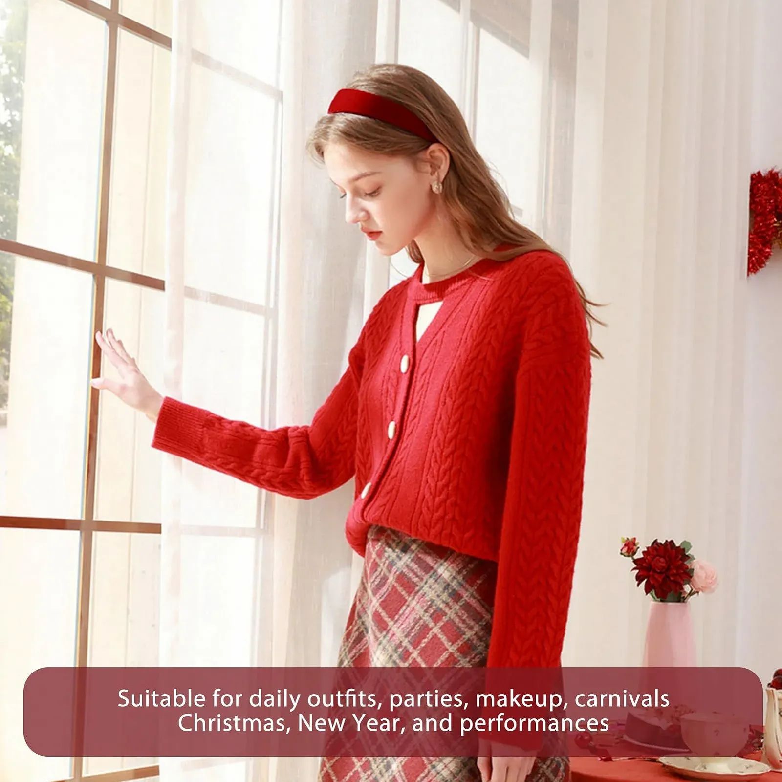 Обруч Вино-червоний Широкий, фото №5